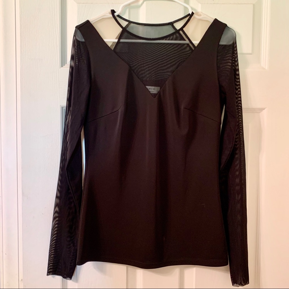 Bailey/44 Mesh Long Sleeve Color-block Shirt